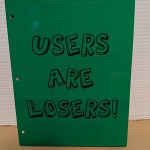 Vintage Emo Lounge Fly Users Are Losers Green Folder 2004